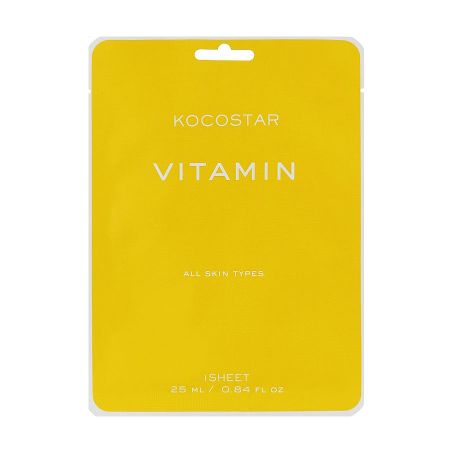 Тканинна маска для обличчя Kocostar Vitamin Mask з вітамінами, 25 мл